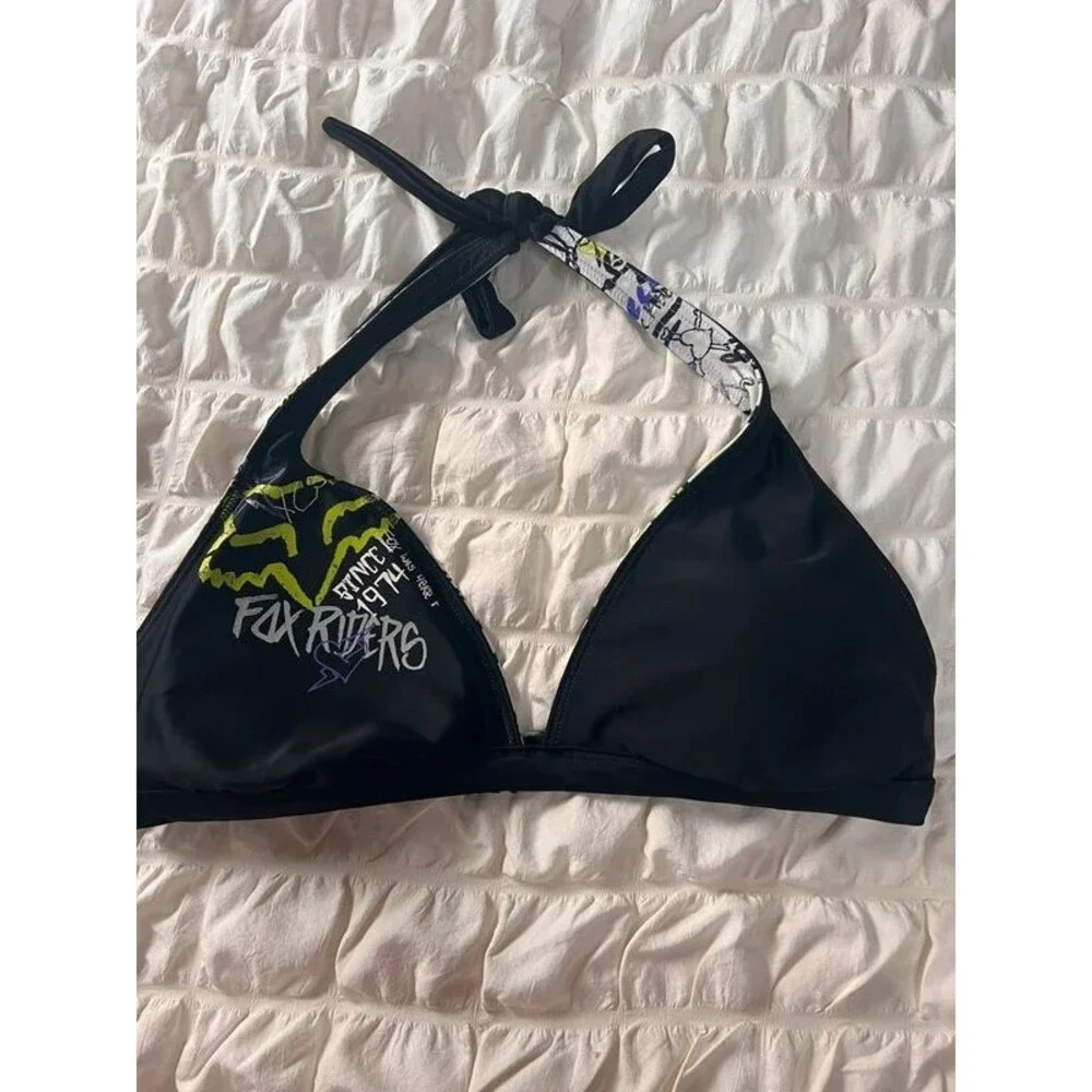 Vintage Y2K Fox racing bikini top reversible